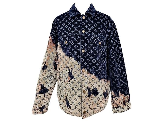 Louis Vuitton Veste en denim délavé Bleu