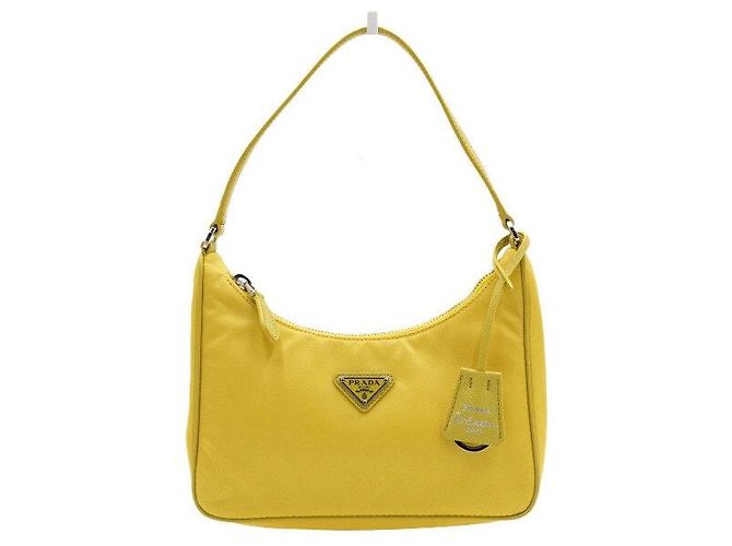 Tote Prada Sac Hobo Re-Edition en nylon jaune
