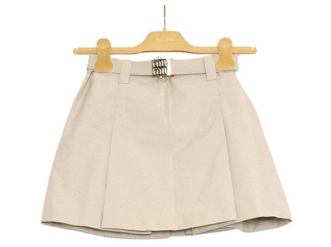 Miu Miu Minifalda de algodón con logo