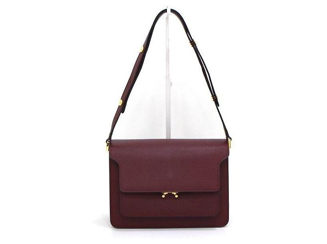 Marni Borsa a Spalla e Borsa a Tracolla Trunk Saffiano Rosso