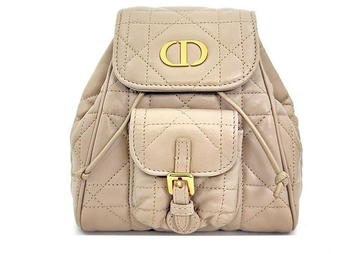Dior Carro Rucksack aus Lammfell Braun