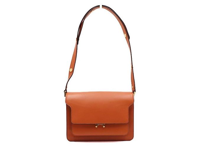 Marni Trunk Saffiano Schultertasche und Umhängetasche Orange