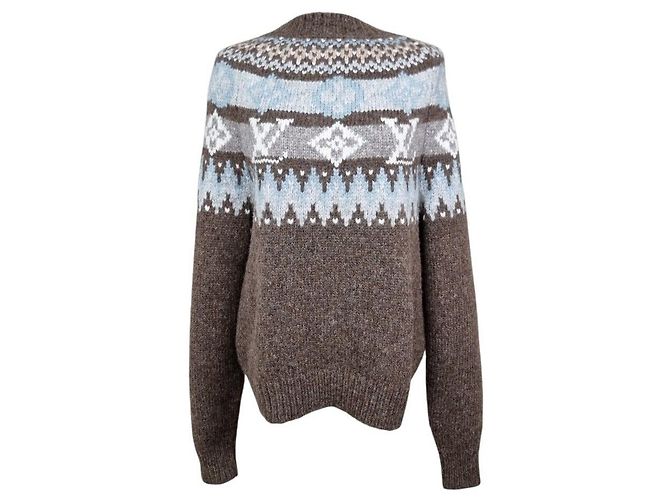 Louis Vuitton Graphic Signature Knit Pullover Brown