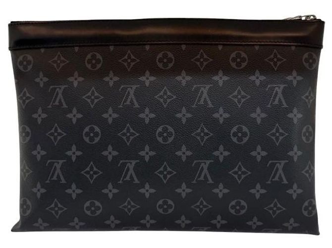 Louis Vuitton Black Monogram Eclipse Apollo Men's Clutch