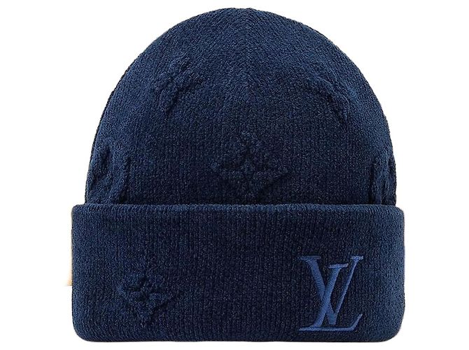 Louis Vuitton Monogram Heritage Beanie Blau