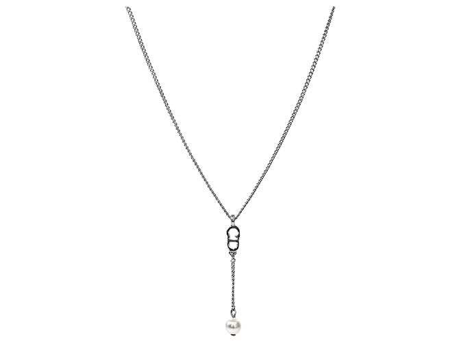 Dior Collana verticale Pearl Drop CD argento 