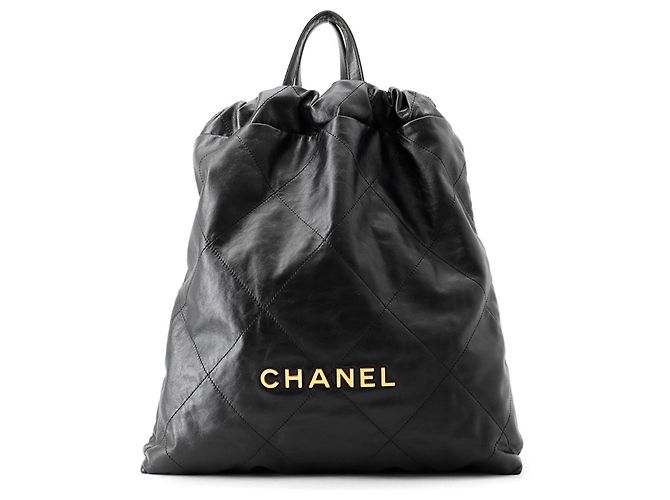 Chanel Black Leather Backpack