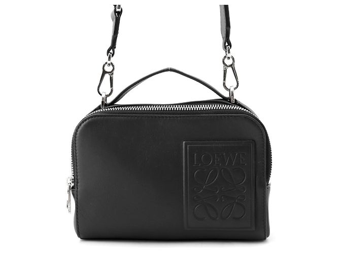 Mini sac à bandoulière en cuir noir Loewe