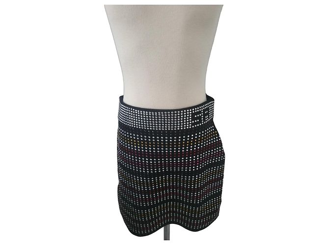 Sonia Rykiel Gonna corta decorata con strass Nero Multicolore