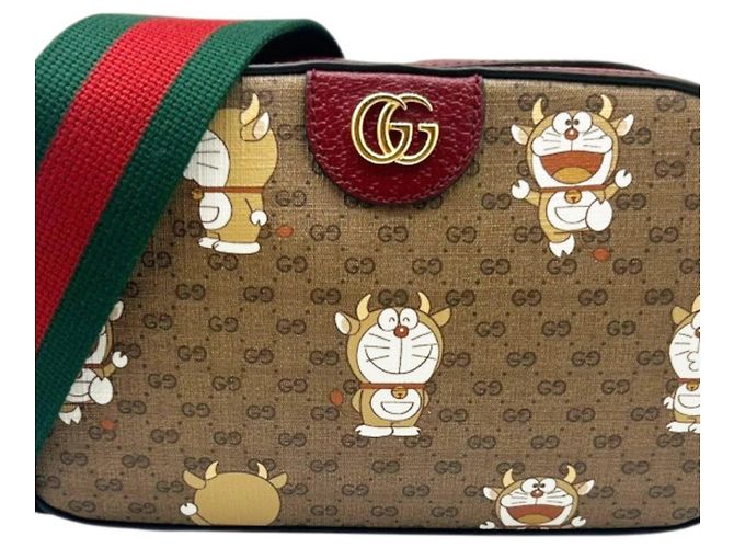 Borsa a tracolla GUCCI x Doraemon Collaboration Rosso Beige Verde