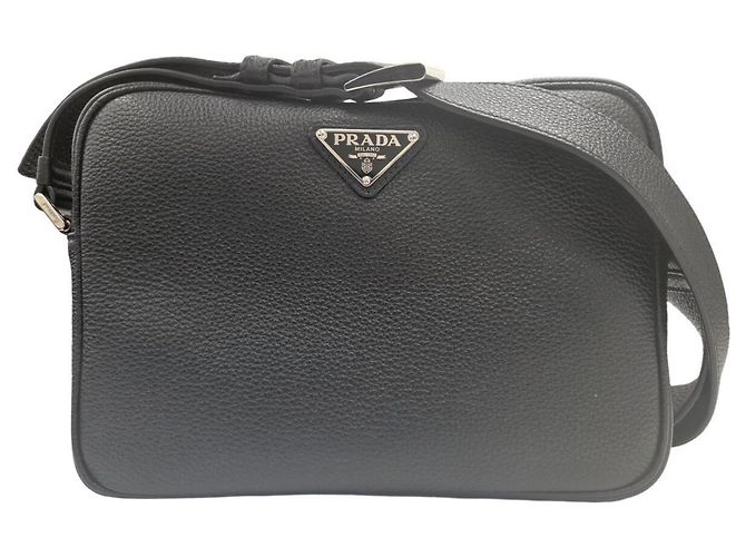 Borsa a tracolla in pelle Vitello Prada Nero