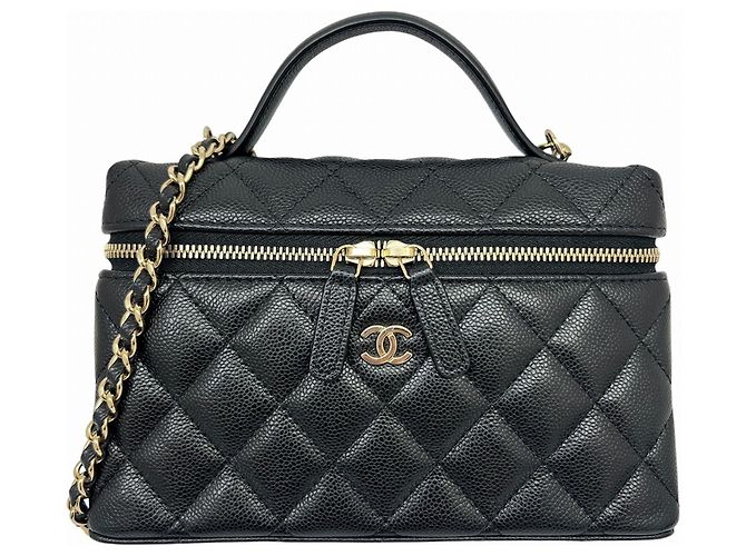 Vanity Bolso de Maquillaje Chanel Matelassé Chain Negro
