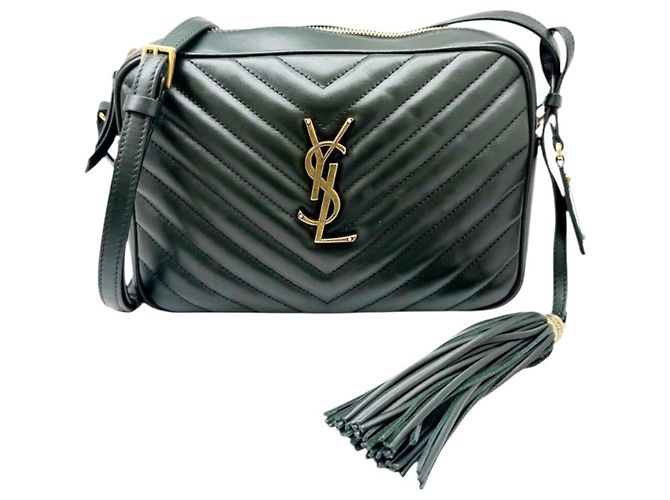 Bolsa de ombro Lou Camera em couro acolchoado Saint Laurent Verde
