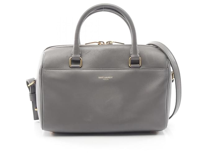 Sac de voyage Baby Duffle en cuir gris Yves Saint Laurent Marron 