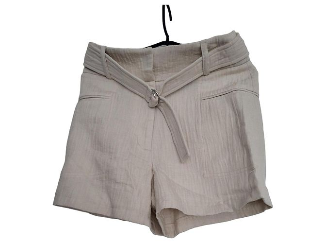 Iro Shorts de lin bege com cinto
