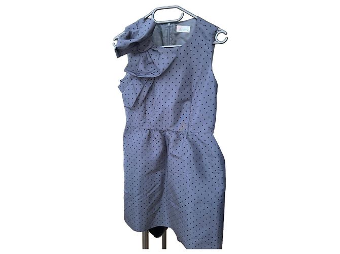 Robe à pois Red Valentino avec Volant Bleu 