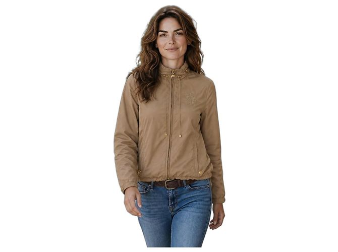 Moncler Amaran Giacca a Vento con Cappuccio in Nylon - Beige