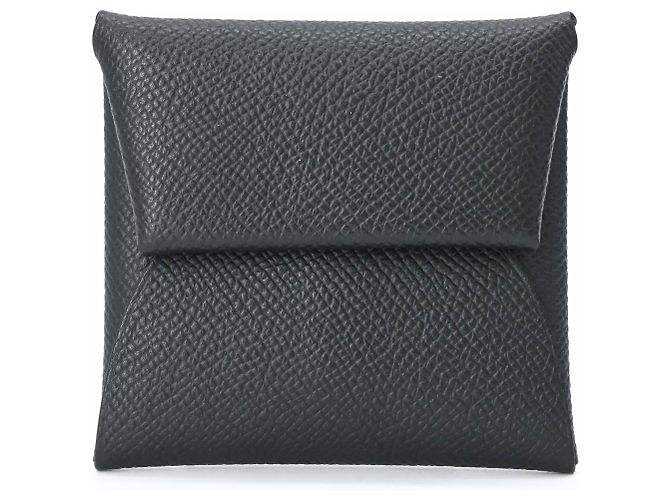 Hermès Bastia Münzgeldbörse aus Epsom-Leder Schwarz