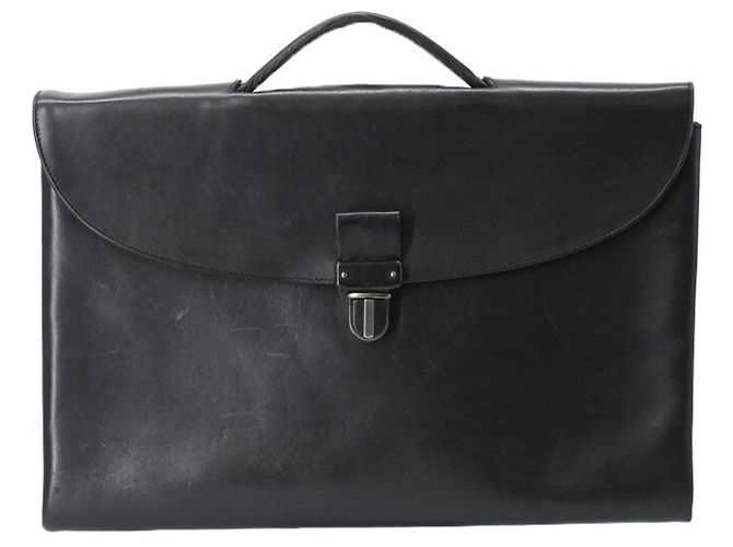 Porte-documents en cuir Bottega Veneta pour hommes Noir