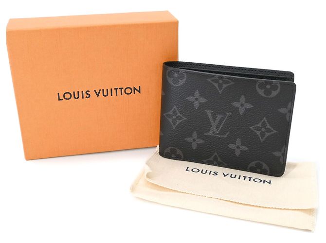 Louis Vuitton Monogram Eclipse Bi-fold Wallet Schwarz