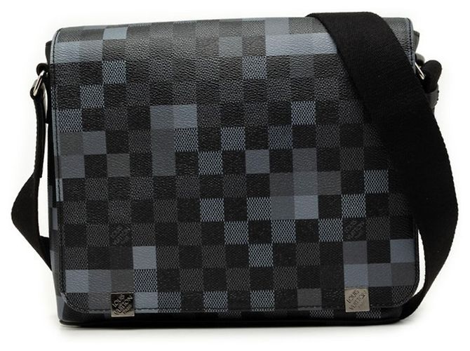 Louis Vuitton Damier Graphite Pixel District PM Umhängetasche Braun Schwarz