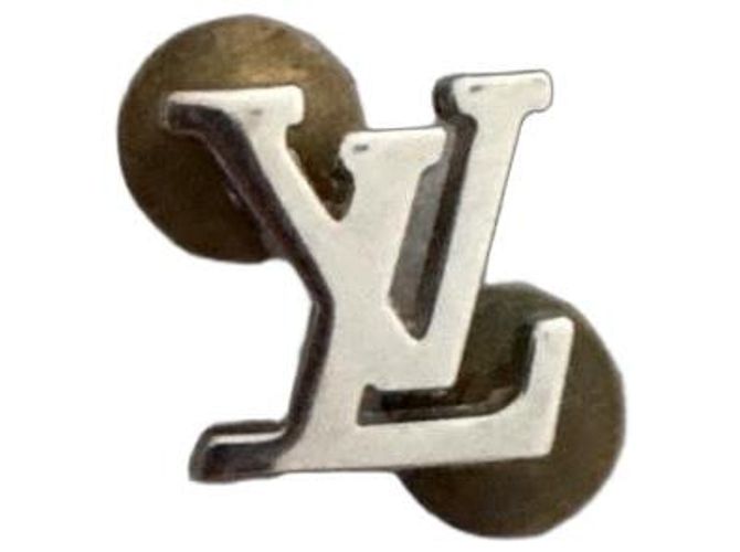 Orecchini Louis Vuitton Monogram Studs D'oro Silver hardware