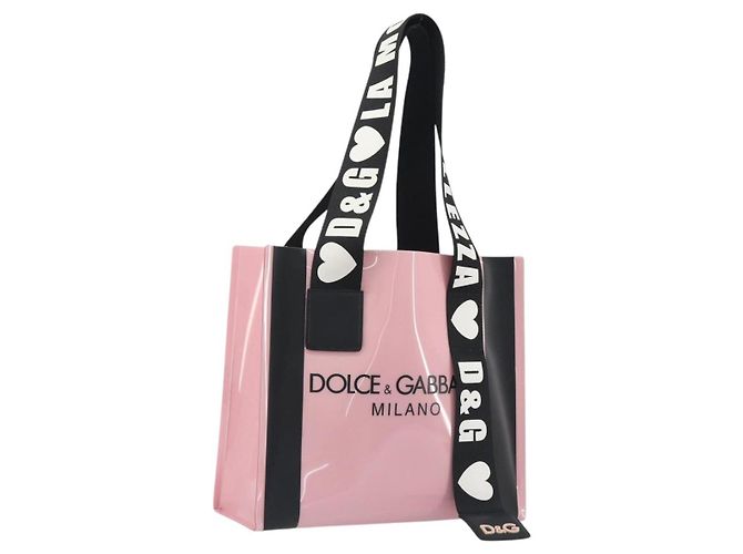 Dolce & Gabbana DOLCE&GABBANA Tote Bag Rubber Pink Black Auth BA14603M Schwarz