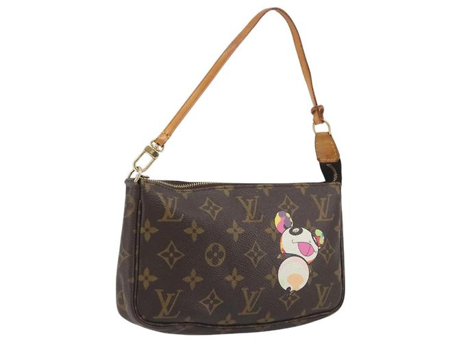 LOUIS VUITTON Monogram panda Pochette Accessoires Pouch M51981 LV Auth BA13669V Monogramma