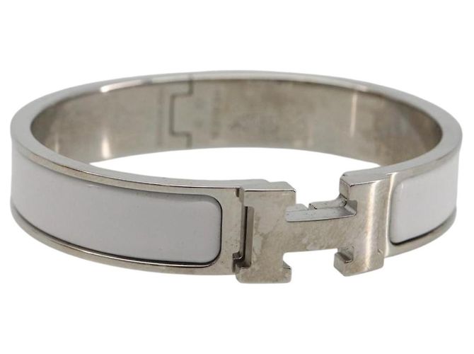 Hermès Pulseira HERMES Click H em metal White Auth 193604M Branco