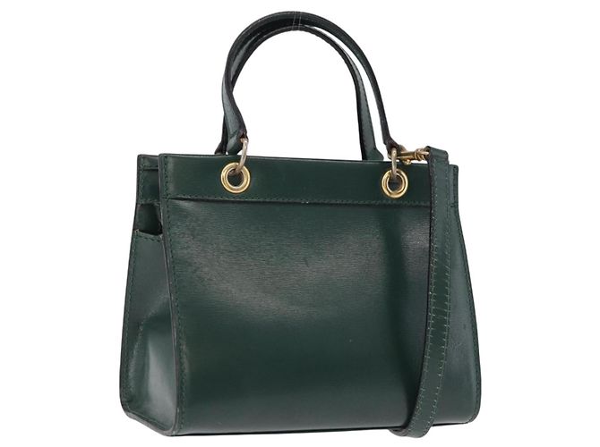Céline Sac à main CELINE en cuir 2way Vert Or Auth bs36506 Doré