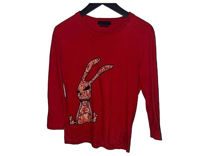 Alexander McQueen Spring/Summer 2005 Long Sleeve Tee Red