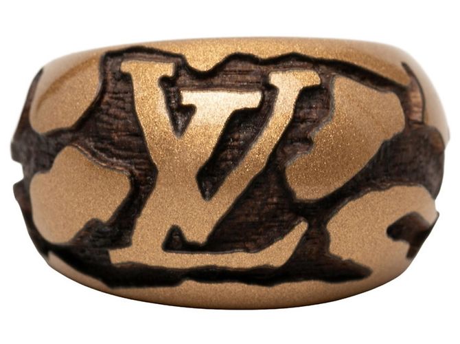 Anillo Leo Monogram Louis Vuitton Castaño Dorado