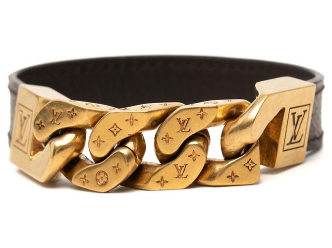 Pulsera Charm Monogram Louis Vuitton Castaño Dorado