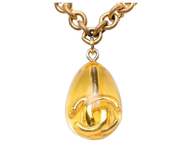 Collana con pendente a catena lunga Chanel Coco Mark D'oro