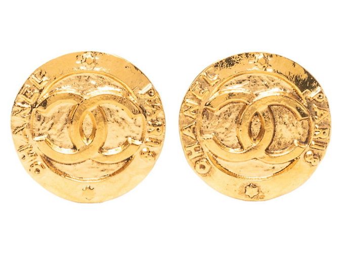 Orecchini a clip vintage Chanel Coco Mark D'oro