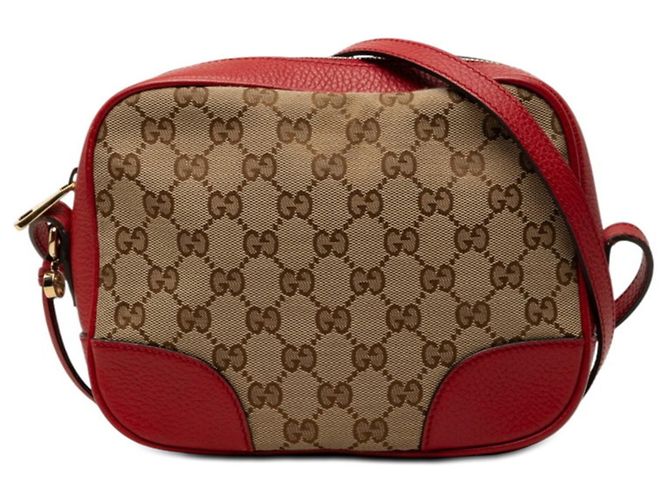 Borsa a tracolla Gucci GG Canvas Rosso Beige