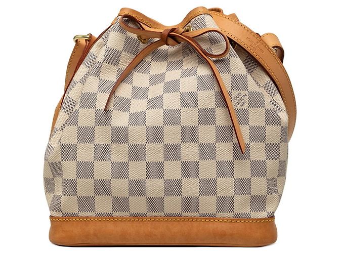Bolsa Transversal Louis Vuitton Damier Azur Noe BB Branco