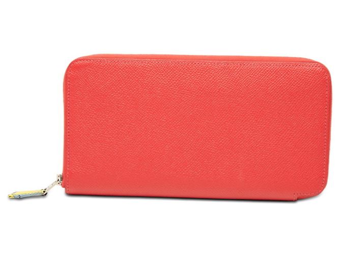 Cartera larga de seda Azap de Hermès Roja