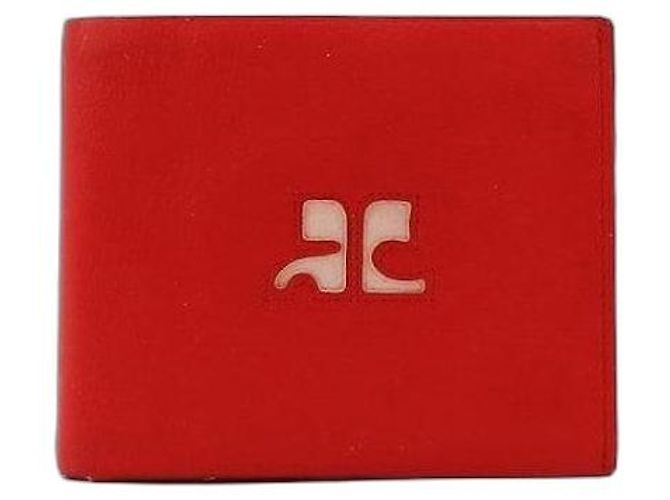 Courreges Courrèges Paris Red Leather Bifold Wallet