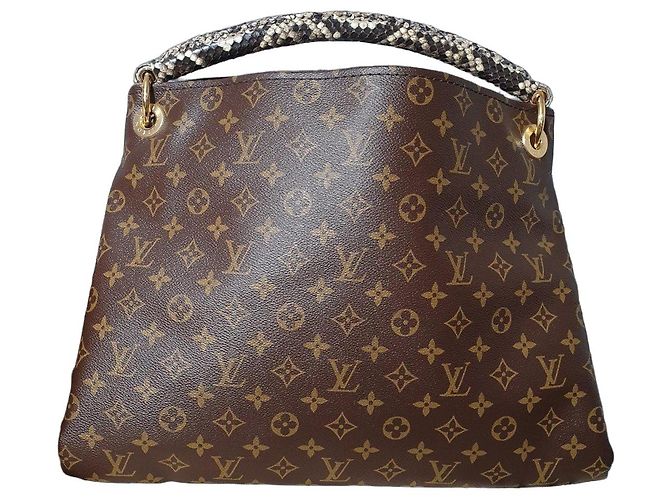 Louis Vuitton Artsy MM Monogram Python Couro Bolsa Marrom