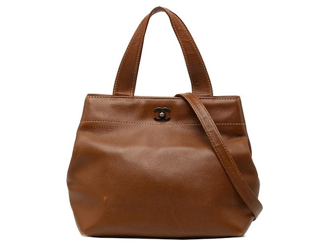Borsa a tracolla Chanel Coco Mark Turnlock Marrone