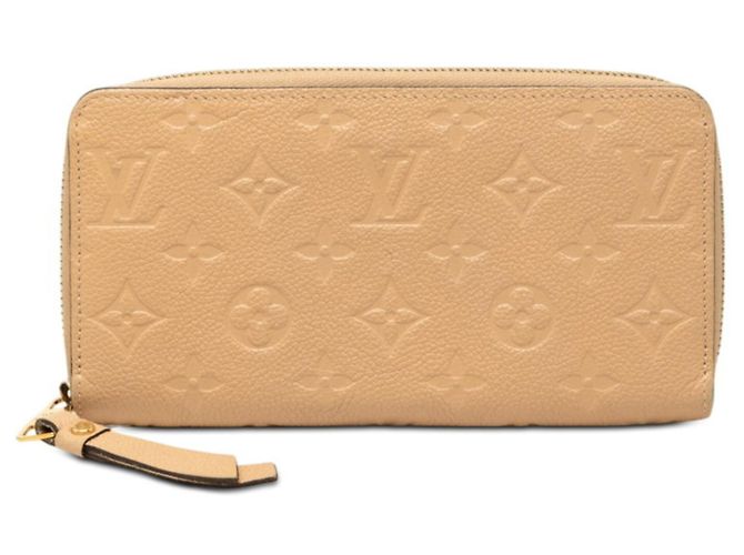 Louis Vuitton Monogram Empreinte Zippy Wallet Beige