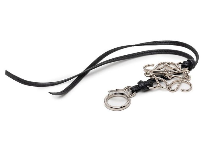 Loewe Anagram Strap Acessório de Bolsa Charm Preto Prata