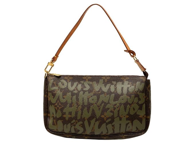 Louis Vuitton Monogram Graffiti Pochette Accessoires Marron Kaki