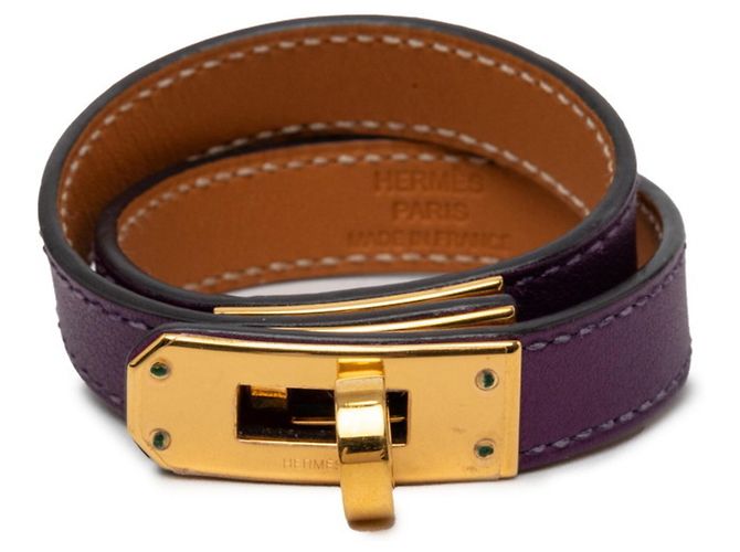 Hermès Pulseira Charm Kelly Double Tour Hermes Roxo 
