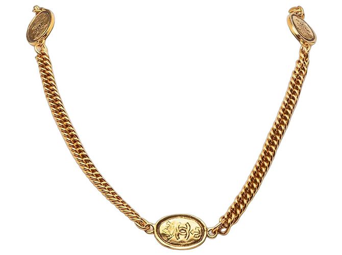 Collana Chanel Coco Mark Vintage Crown Chain D'oro