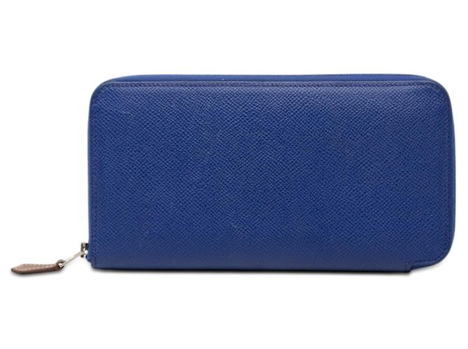 Azap Hermès Hermes Blue Epsom Leather Long Wallet