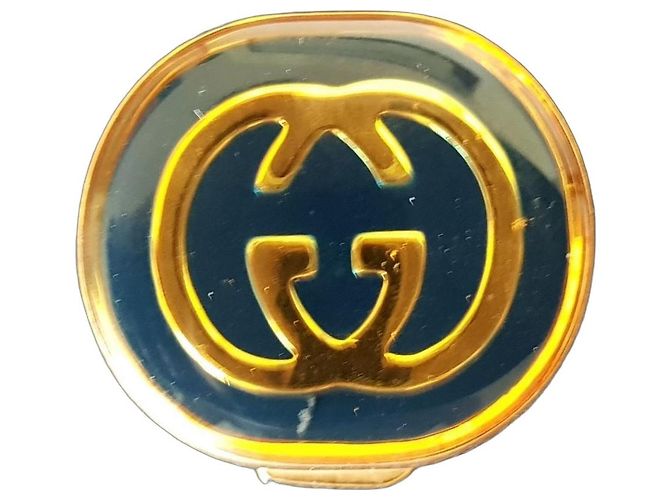Écrin à bague Gucci GG Doré Bleu foncé Bijouterie dorée 