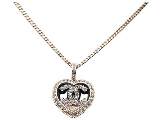 Collana Chanel Coco Mark Motivo Cuore Nero D'oro