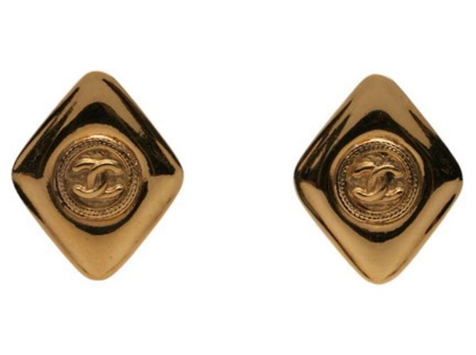 Orecchini a clip Chanel Vintage Coco Mark Diamond D'oro